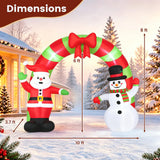 Tangkula 10 FT Christmas Inflatable Archway with Santa Claus & Snowman