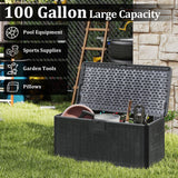 Tangkula 100 Gallon Outdoor Storage Box with Lockable Lid