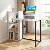 Tangkula 43.5" Study Desk with Ergonomic Monitor Stand & Storage Shelves