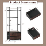 Tangkula Freestanding Small Clothes Rack | Heavy Duty Coat Rack with Drawers