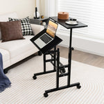 Mobile Stand Up Desk, Adjustable Computer Desk - Tangkula