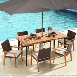 Tangkula 7 Pieces Patio Dining Table Set for Garden