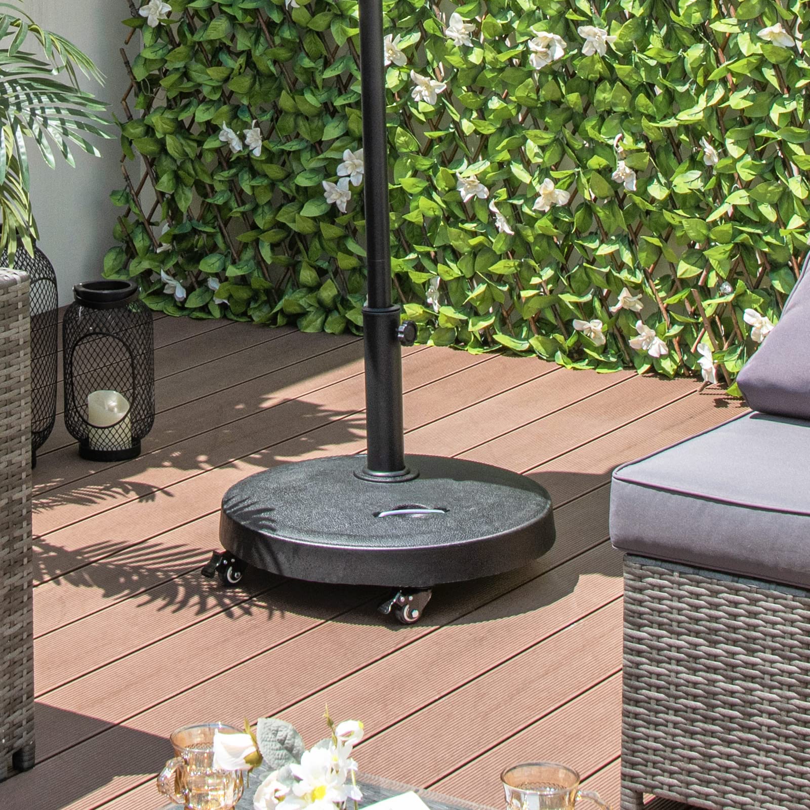 heavy duty patio umbrella stand with wheels Tangkula 51 lbs Patio Umbrella Base with Wheels, 20.5 Inches Heavy Duty Round Outdoor Umbrella Stand for 10 ft Table Market Offset Umbrella
