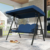 Tangkula 3 Person Porch Swing Outdoor Swing with Adjustable Canopy
