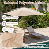 Tangkula 7 Feet Outdoor Rectangular Patio Umbrella with 3 Adjustable Heights