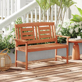 Tangkula Patio Wood Bench with Inclined Backrest