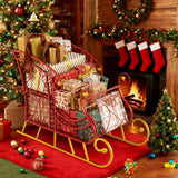 Tangkula Metal Christmas Santa Sleigh Basket