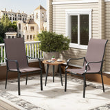 Tangkula Outdoor Dining Chairs with High Back & Curved Armrests