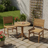 Tangkula Teak Wood Solid Wood Armless Patio Chairs with Slatted Backrest & Seat (1/2/4)