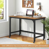 Mobile Computer Desk, Simple Style Rolling Home Office Desk Study Table Writing Desk