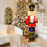 Tangkula 5 FT Christmas Lighted Nutcracker with Glitter Sword