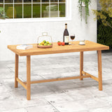 Tangkula 63" Acacia Wood Dining Table for 6 People