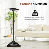 Tangkula Adjustable Universal Speaker Stands, Studio Monitor Stands Pair w/Stable Triangular Base