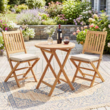 Tangkula 24-Inch Teak Wood Folding Outdoor Table