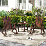 Tangkula Wood Outdoor Rocking Chairs Set of 1/2