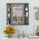 Tangkula Bathroom Medicine Cabinet with Mirror with Mirror, Wall Mounted Bathroom Storage Cabinet