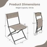 Tangkula Patio Folding Chairs Set of 4