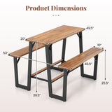 Tangkula Acacia Wood Picnic Table