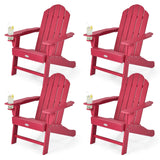 Tangkula Adirondack Chair Outdoor, Fade Resistant HDPE Armchairs with Cup Holder