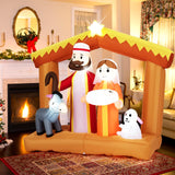 Tangkula 6 FT Christmas Inflatables Nativity Scene Outdoor Decoration