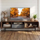 Tangkula Mid Century Modern Large TV Stand for TVs up to 80”