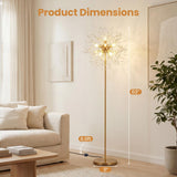 Tangkula 63-Inch Crystal Floor Lamp Modern Freestanding Dandelion Light