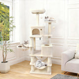 Tangkula 66 Inch Tall Cat Tree Multi-Level Cat Tower with Sisal Scratching Posts