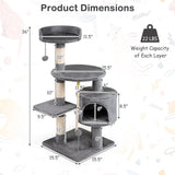 Tangkula Cat Tree 36" Cat Tower with Condo