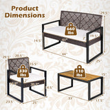 Tangkula 4-Piece Outdoor Furniture Set w/2 Single Chairs