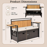 Tangkula 45 Gallon Outdoor Bench with Storage