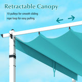 Tangkula 10x12Ft Aluminum Pergola, Patio Pergola with Retractable Sun Shade Canopy, Extra Large Patio Shelter Pavilion