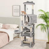 Tangkula Tall Cat Tree, 69 Inch Multi-Level Cat Tower with Sisal Scratching Post, Private Condo