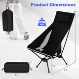 Tangkula Portable High Back Camping Chairs