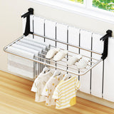 Tangkula Portable Clothes Drying Rack Aluminum Towel Rack with Adjustable and Foldable Brackets