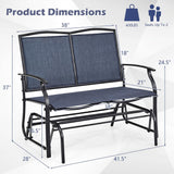 Tangkula 2-Person Patio Swing Glider Bench