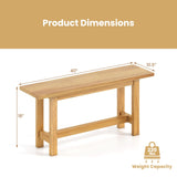 Tangkula Outdoor Teak Wood Bench