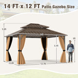 Tangkula 12x14 FT Hardtop Gazebo
