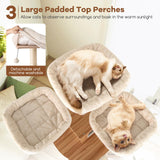 Tangkula 68 Inch Modern Wood Cat Tower with Sisal Scratching Posts