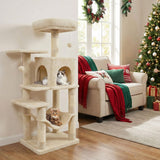 Tangkula 44 Inch Multi-Level Cat Tower with Sisal Scratching Posts