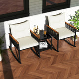 Tangkula 3 Piece Patio Rocking Bistro Set