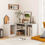 Tangkula 2 Pieces L-Shaped TV Stand