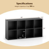 Tangkula 8-Cube Bookcase with 8 Open Shelves & 2 Anti-Tipping Kits