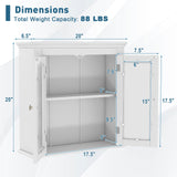 Tangkula Bathroom Wall Cabinet with Tempered Glass Doors, Wall Mounted Storage Cabinet