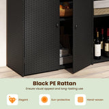 Tangkula Rattan Outdoor Storage Cabinet