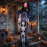 Tangkula 70" Halloween Animated Life-Size Clown Catching Skeleton Doll