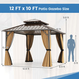 Tangkula 10x12 FT Hardtop Gazebo