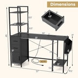 Tangkula Computer Desk with 2 Drawers & Open Shelves