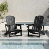 Tangkula HDPE Adirondack Chairs | 550 LBS Max Load Screw-Free Outdoor Chairs with Realistic Wood Grain
