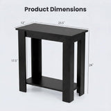 Tangkula 2-Tier Wooden Narrow End Table (1/2)