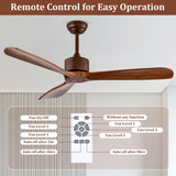 Tangkula 52" Ceiling Fan, Outdoor Indoor Ceiling Fan with Remote Control